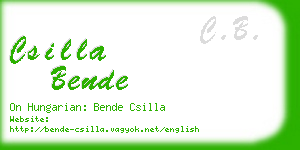 csilla bende business card